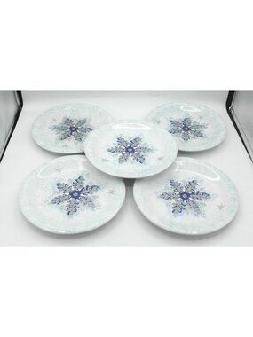 HMQ121 by Home 8 In. Salad Plate Set of 5 Pattern Code HMQHMQ121 Snowflake Italy